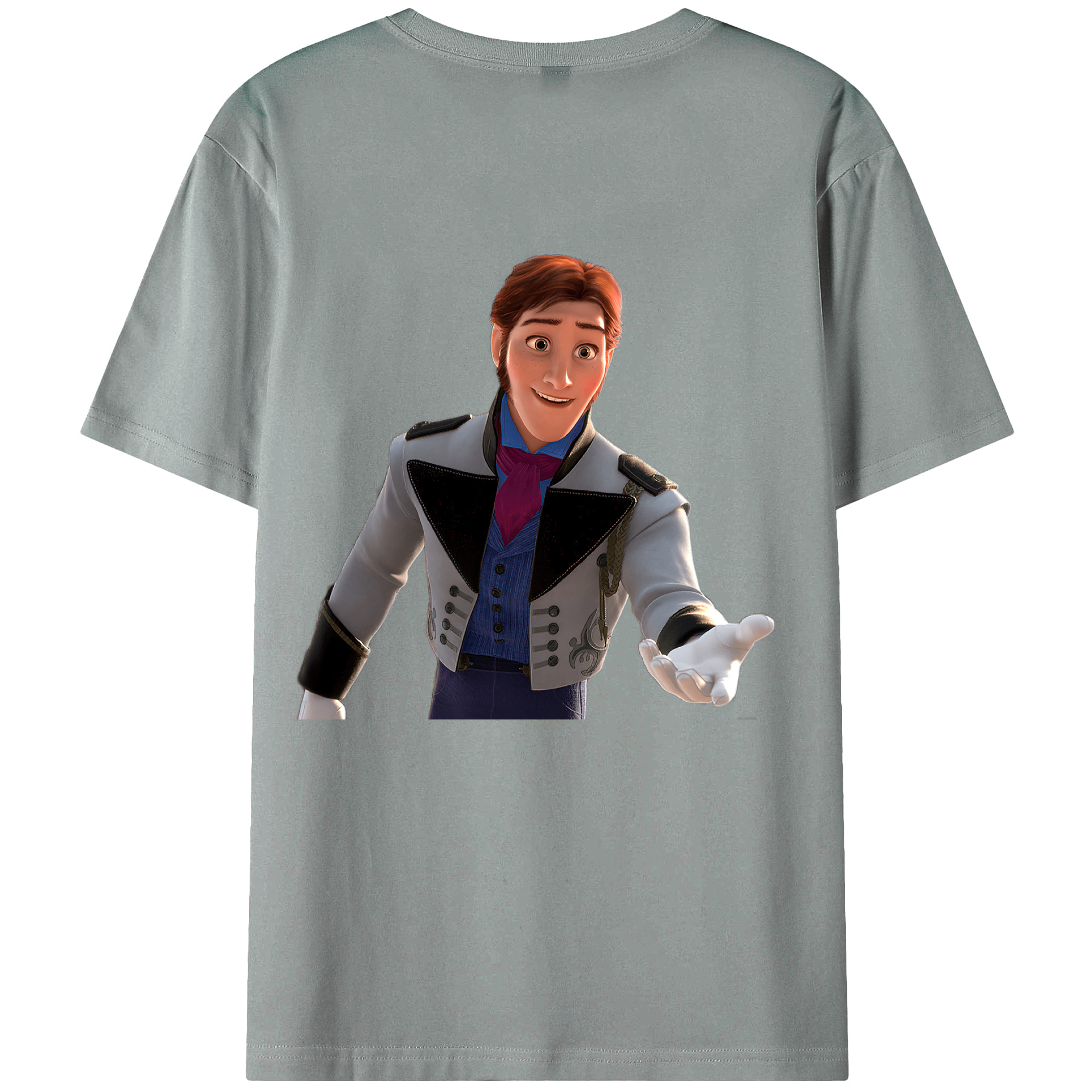（画像用） アナと雪の女王 アンナ エルサ Frozen Anna Elsa 綿100％ メンズ半袖Tシャツ（バックプリント） 通気性